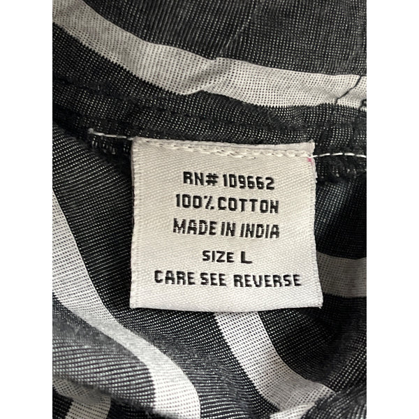 Tulip Women's Black & White Striped Long Sleeve Tunic Top Size L