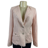 Karl Lagerfeld Women’s Pink Blazer Jacket With Fringe Detail Sz 6