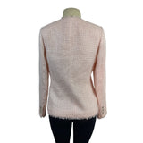 Karl Lagerfeld Women’s Pink Blazer Jacket With Fringe Detail Sz 6