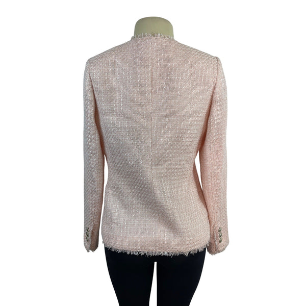 Karl Lagerfeld Women’s Pink Blazer Jacket With Fringe Detail Sz 6