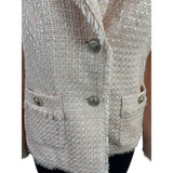 Karl Lagerfeld Women’s Pink Blazer Jacket With Fringe Detail Sz 6