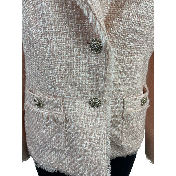 Karl Lagerfeld Women’s Pink Blazer Jacket With Fringe Detail Sz 6