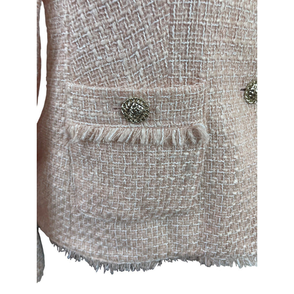 Karl Lagerfeld Women’s Pink Blazer Jacket With Fringe Detail Sz 6