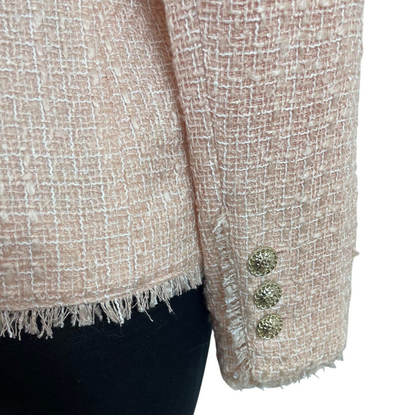 Karl Lagerfeld Women’s Pink Blazer Jacket With Fringe Detail Sz 6