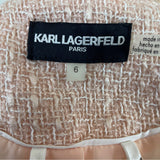 Karl Lagerfeld Women’s Pink Blazer Jacket With Fringe Detail Sz 6