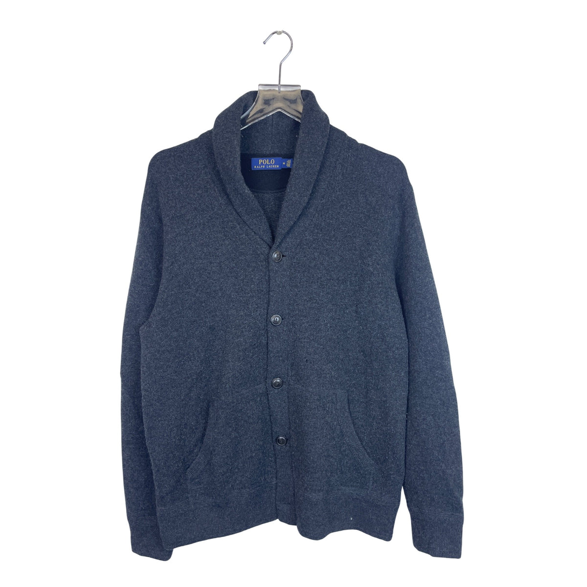 Polo Ralph Lauren Mens Dark Gray Shawl Collar Button-Up Cardigan Sweater Medium