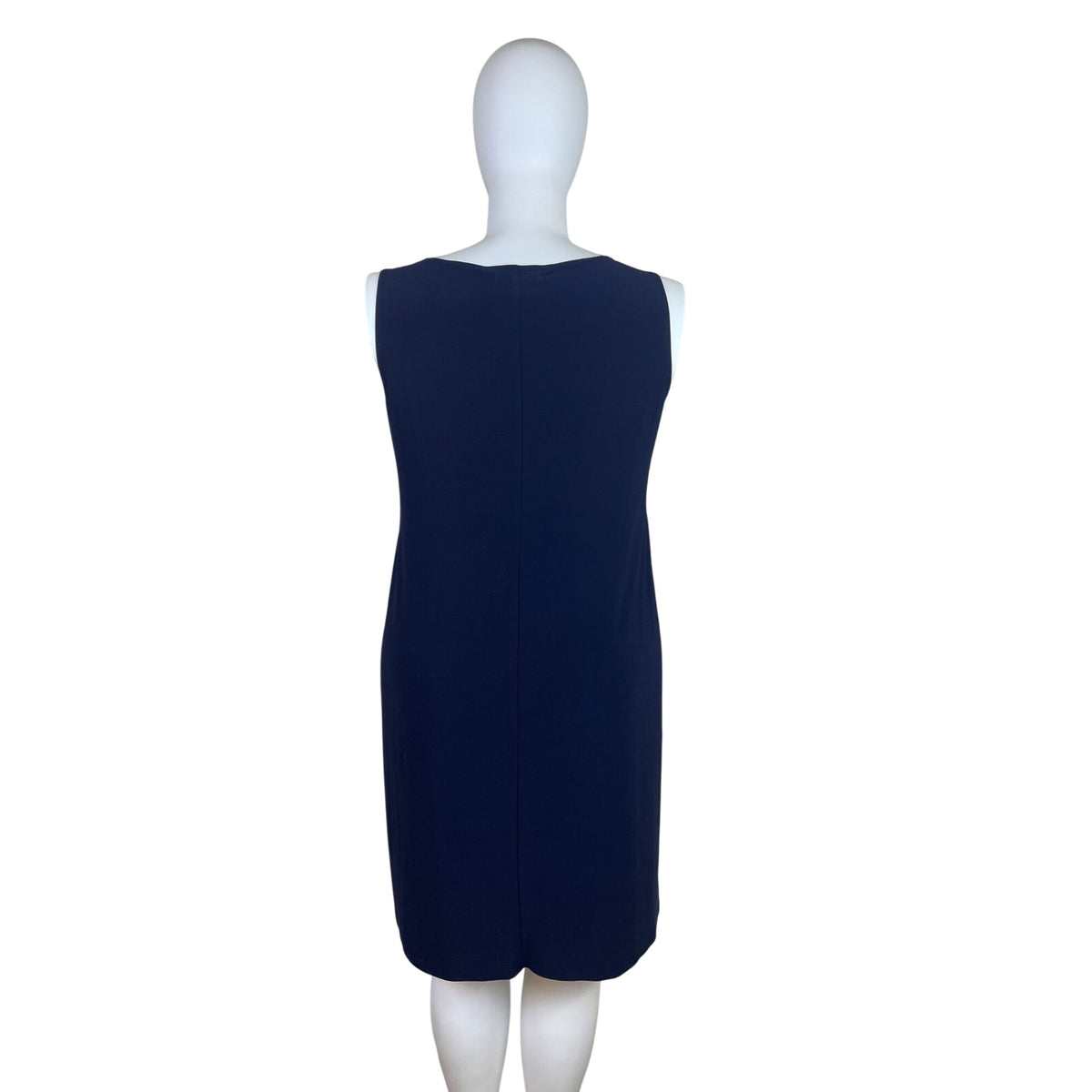R&M Richards Navy Sleeveless Sheath Dress With Pink/White Cardigan Sz 16 W