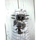 Vintage Silver Tone Owl Cuff Bracelet