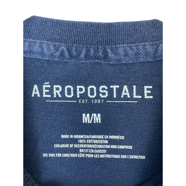 Aeropostale Mens Blue Cotton Graphic Tee NYC 87 Logo Crewneck Size M