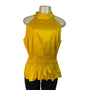 White House Black Market Yellow Sleeveless Halter Top W Keyhole Back Sz 14 - New