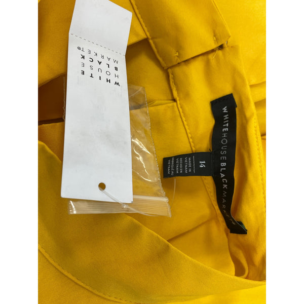 White House Black Market Yellow Sleeveless Halter Top W Keyhole Back Sz 14 - New