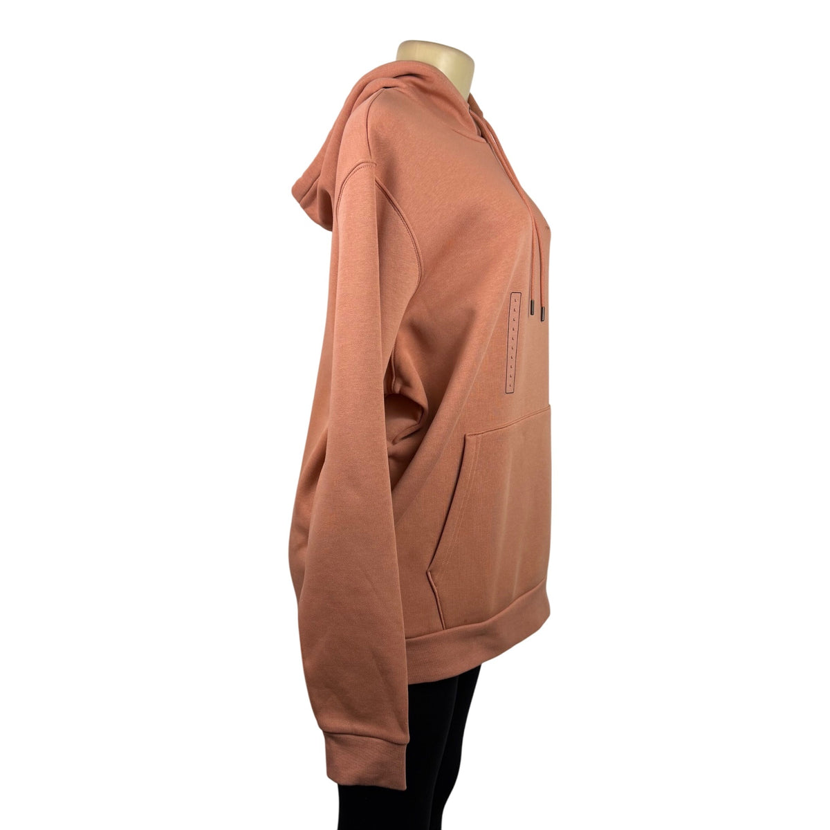 Under Armour Womens Peach Cotton Blend Hoodie Embroidered Logo Sz L