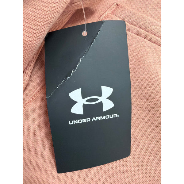 Under Armour Womens Peach Cotton Blend Hoodie Embroidered Logo Sz L