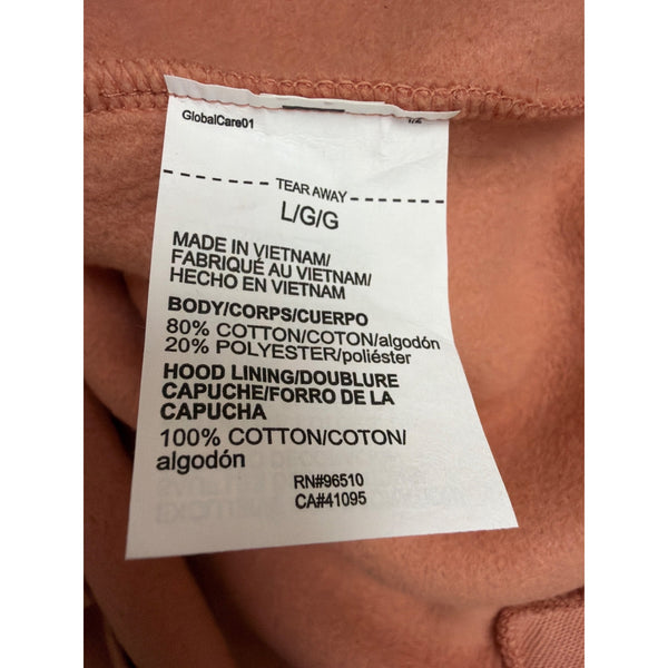 Under Armour Womens Peach Cotton Blend Hoodie Embroidered Logo Sz L