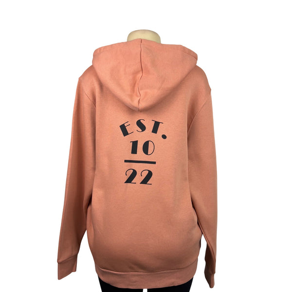 Under Armour Womens Peach Cotton Blend Hoodie Embroidered Logo Sz L