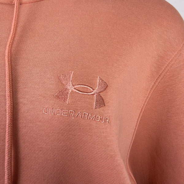 Under Armour Womens Peach Cotton Blend Hoodie Embroidered Logo Sz L