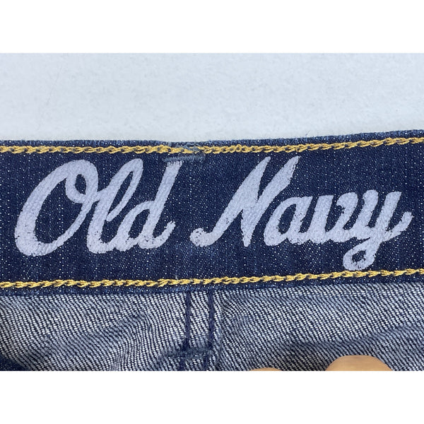 Old Navy Womens Blue Denim Mini Skirt With Zipper Accents Size 12 Cotton/Spandex Blend