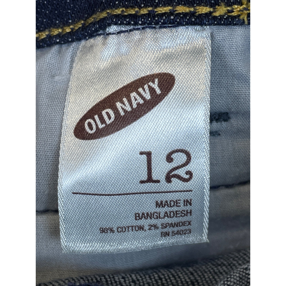 Old Navy Womens Blue Denim Mini Skirt With Zipper Accents Size 12 Cotton/Spandex Blend