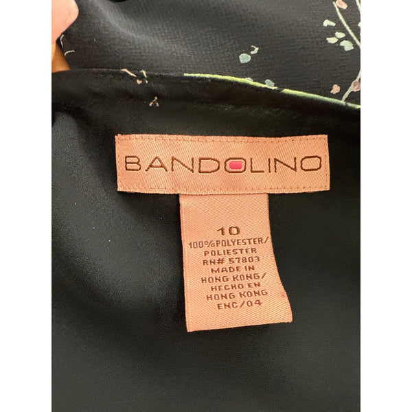 Bandolino Women’s Black Floral Polyester Skirt Size 10 Lightweight Made In Hong Kong