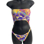 HMS Multicolor Marble Print Strapless Womens Monokini Swimsuit Sz M - New
