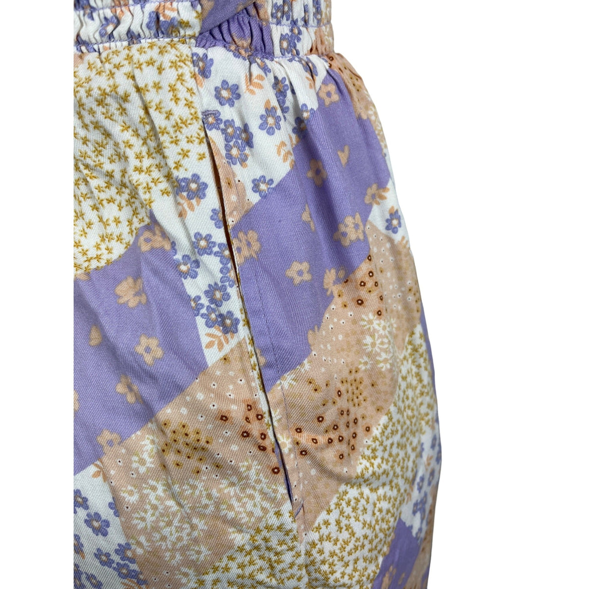 Arizona Womens Patchwork Floral Jumpsuit with Spaghetti Straps Sz XXL