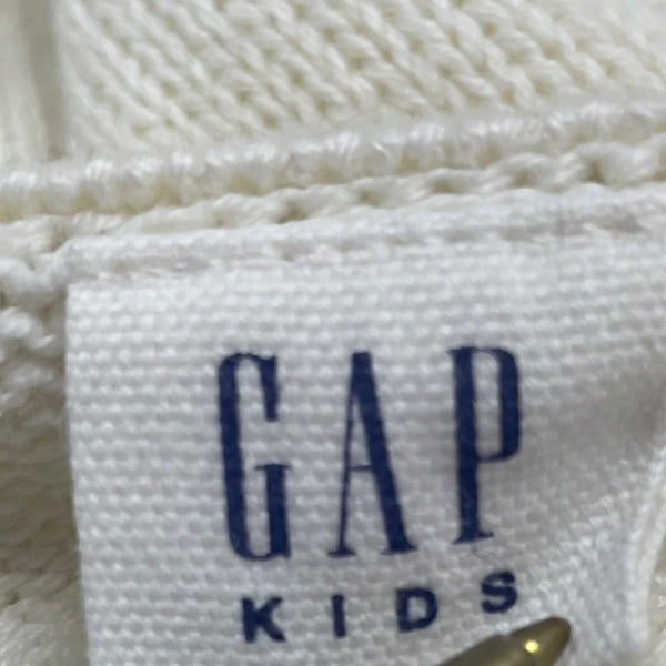 Gap Kids White Knit Sweater Cotton Blend Bear Graphic Long Sleeve Pullover Sz XXL