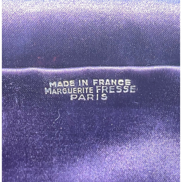 Marguerite Fressé Women’s Black Beaded Gold-Tone Floral Clasp Clutch Bag