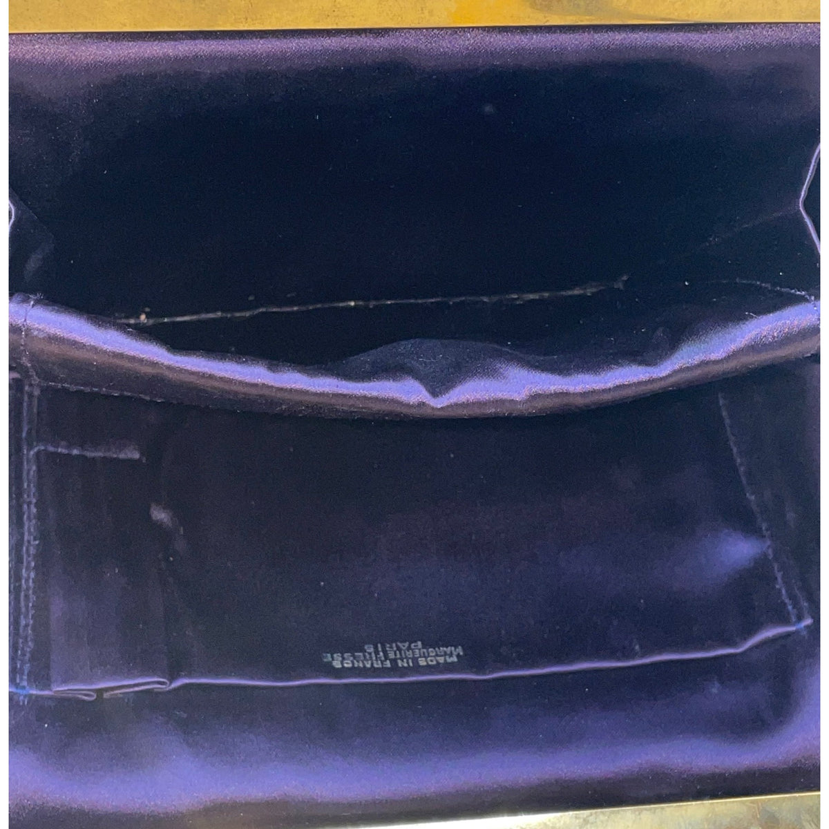 Marguerite Fressé Women’s Black Beaded Gold-Tone Floral Clasp Clutch Bag