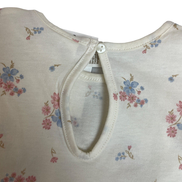 H&M Toddler Girls Floral Print Cream Dress With Ruffled Sleeves Size 3T - New