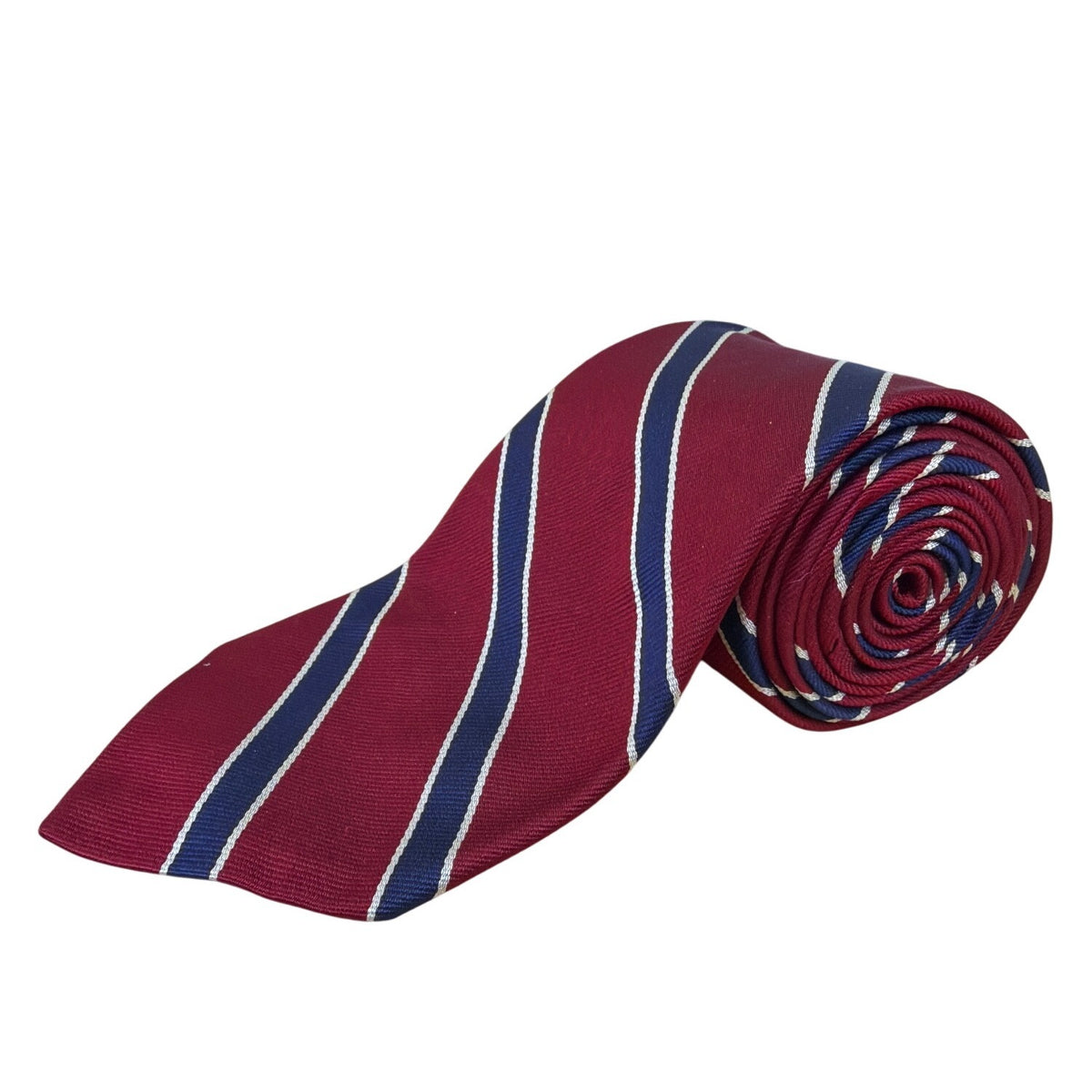 Vintage Brooks Brothers Burgundy & Blue Striped Silk Tie Classic Accessory