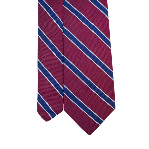 Vintage Brooks Brothers Burgundy & Blue Striped Silk Tie Classic Accessory
