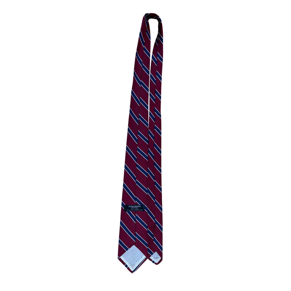 Vintage Brooks Brothers Burgundy & Blue Striped Silk Tie Classic Accessory