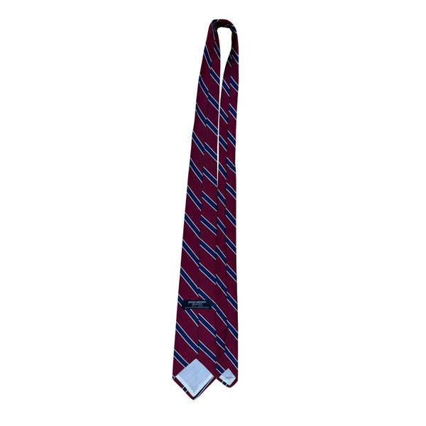 Vintage Brooks Brothers Burgundy & Blue Striped Silk Tie Classic Accessory