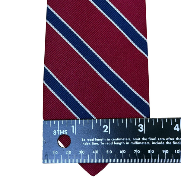 Vintage Brooks Brothers Burgundy & Blue Striped Silk Tie Classic Accessory