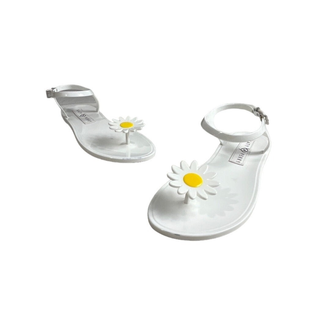 Katy Perry Women’s White Daisy Flower Jelly Sandals