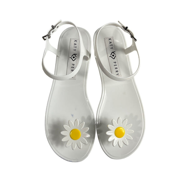 Katy Perry Women’s White Daisy Flower Jelly Sandals