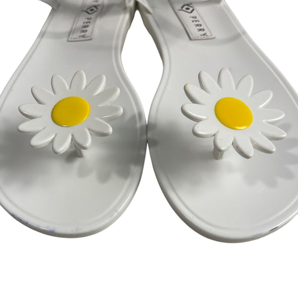 Katy Perry Women’s White Daisy Flower Jelly Sandals