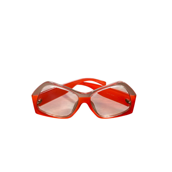 Red Oversized Dramatic Transparent Eyeglass Frames Bold Rectangle Style Unisex OS