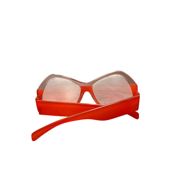 Red Oversized Dramatic Transparent Eyeglass Frames Bold Rectangle Style Unisex OS