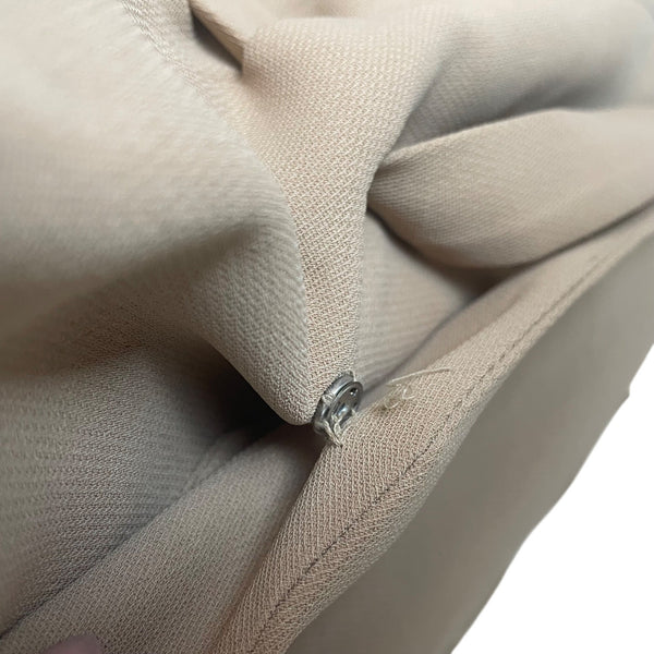 E M Beige Women's Belted Blazer Suit Jacket V Neck Long Sleeve