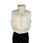 Merokeety Women's White Polyester Puffer Vest Sleeveless Full Zip Size M
