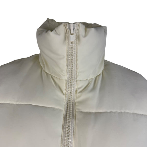 Merokeety Women’s White Polyester Puffer Vest Sleeveless Full Zip Size M