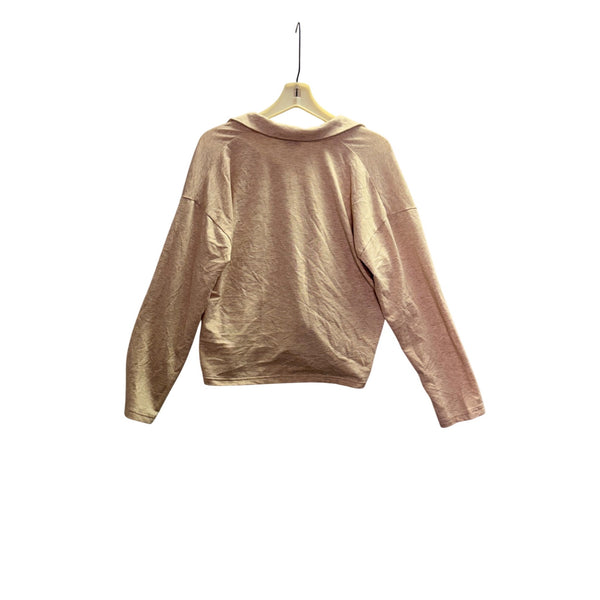 J.Crew Womens Beige Long-Sleeve Collared Knit Pullover Top Size L Relaxed Fit