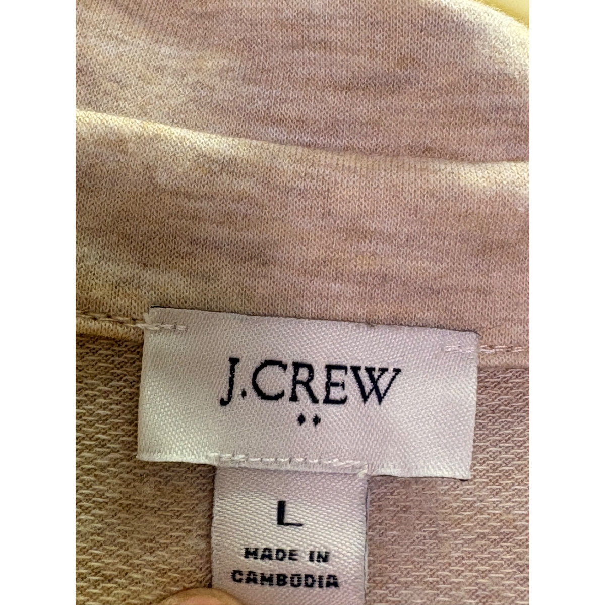 J.Crew Womens Beige Long-Sleeve Collared Knit Pullover Top Size L Relaxed Fit
