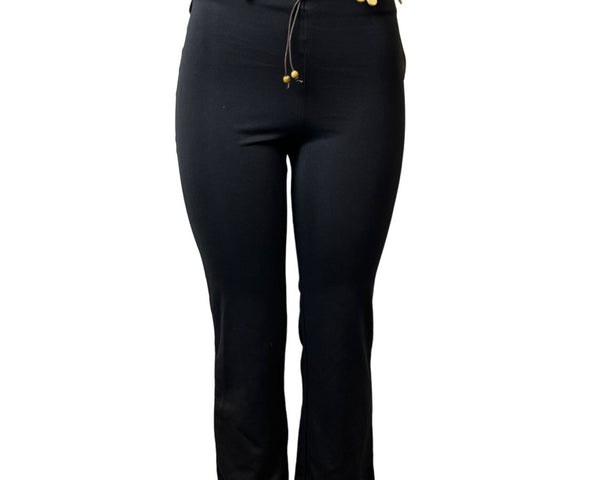 Girls Identity Youth Black Pants W Floral Belt Sz L/14 - New