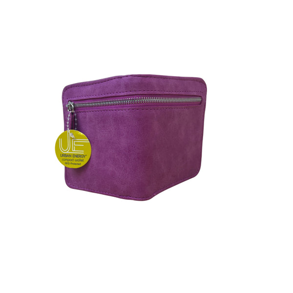 Urban Energy Womens Purple RFID Compact Wallet With Snap Closure Lightweight