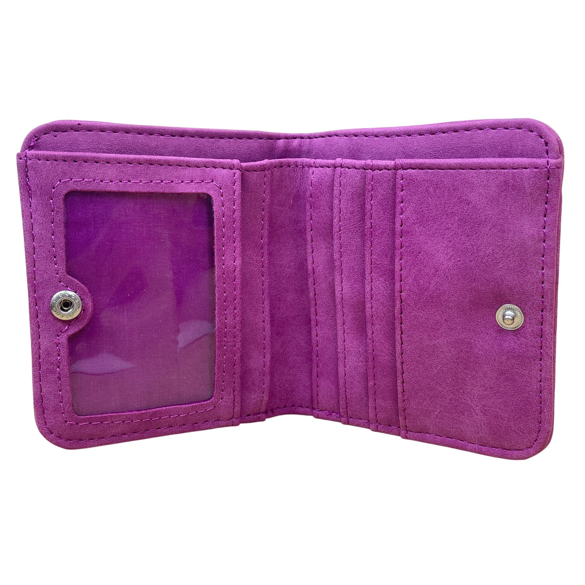 Urban Energy Womens Purple RFID Compact Wallet With Snap Closure Lightweight