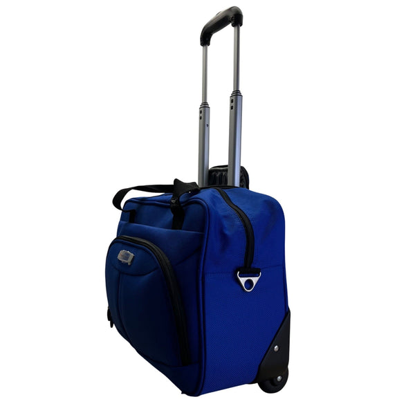 Delsey Blue Rolling Underseat Telescopic Handle & Shoulder Strap Carry-On Bag