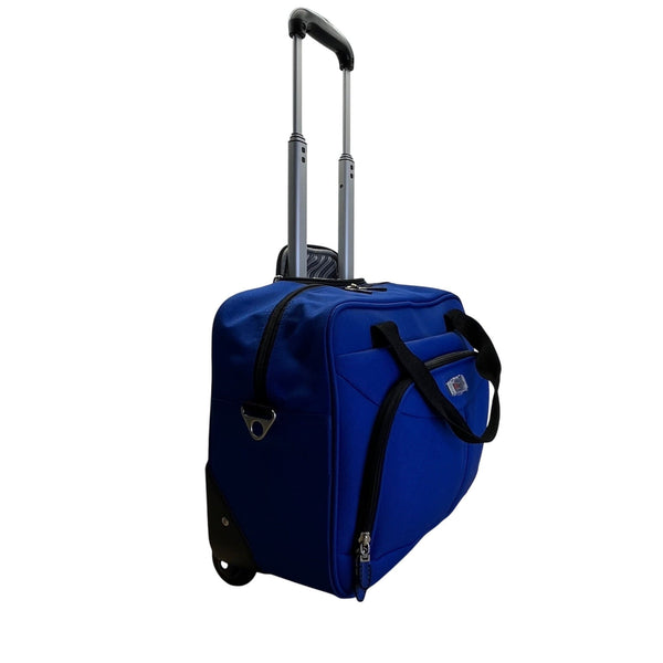 Delsey Blue Rolling Underseat Telescopic Handle & Shoulder Strap Carry-On Bag