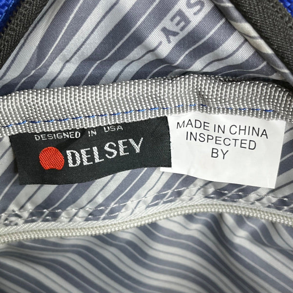 Delsey Blue Rolling Underseat Telescopic Handle & Shoulder Strap Carry-On Bag